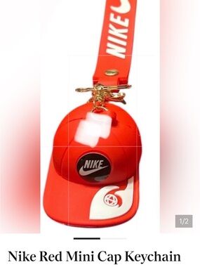 Nike Kids Red Mini Cap Keychain NWOT